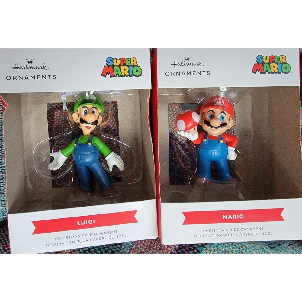 Set of 2 Super MARIO Hallmark Ornaments Mario Luigi NEW OTHER